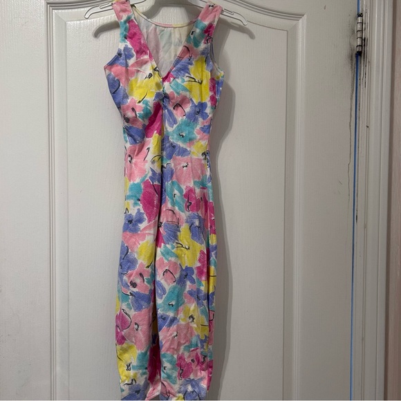 DANSKIN floral unitard YOUTH L (12-14) - Picture 2 of 8